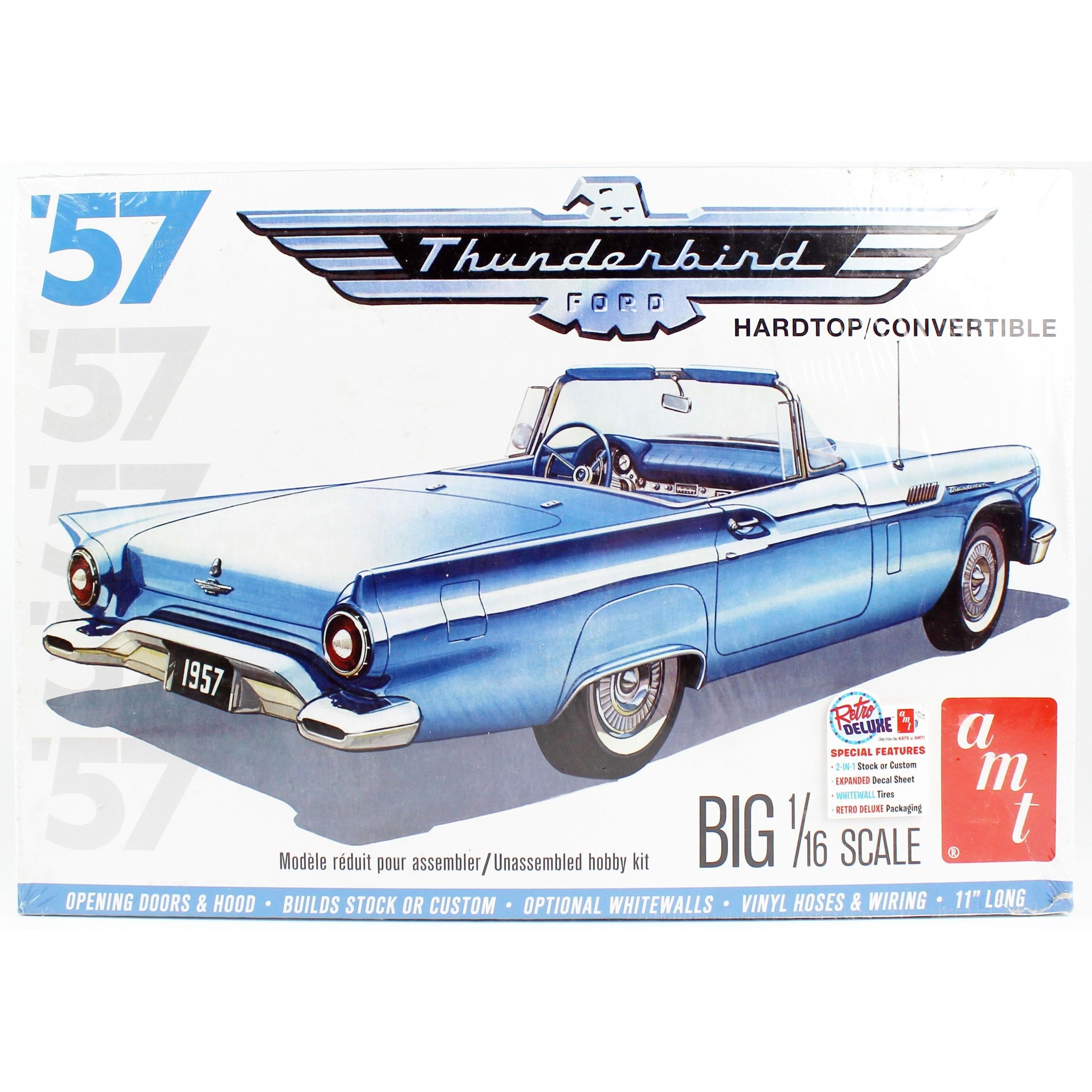 AMT1206 1/16 Ölçek, 1957 Ford Thunderbird Hardtop/Convertible, Otomobil Plastik Model Kiti