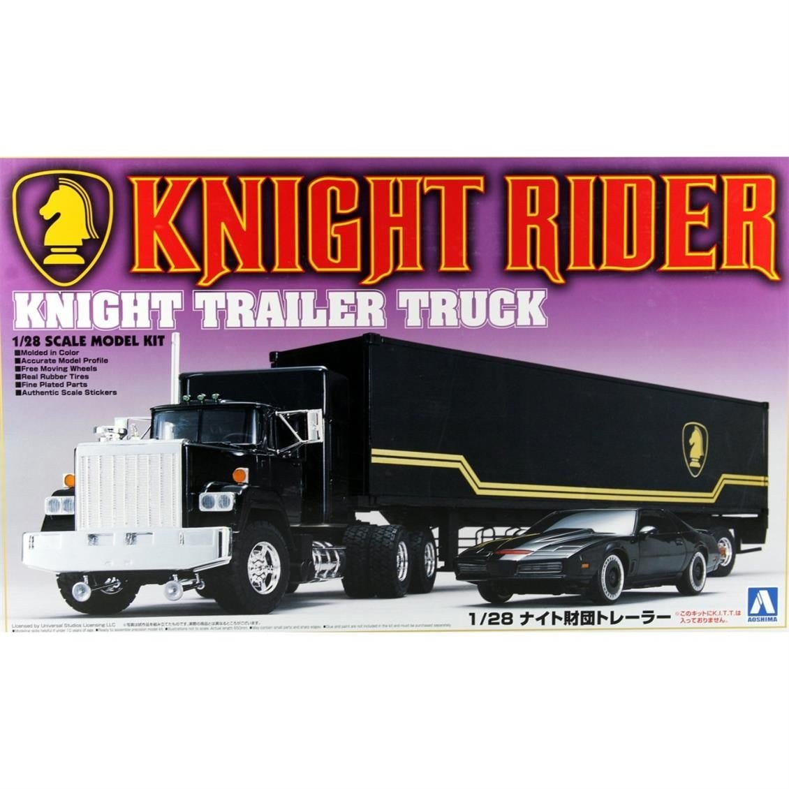 Aoshima 03066 1/28 Knight Rider Trailer Truck, Plastik Model kiti