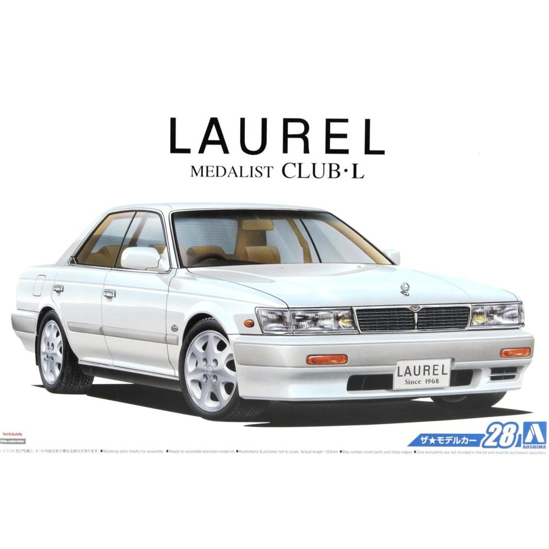 Aoshima 05234 1/24 Ölçek, Nissan Hc33 Laurel Medalist Club L 91, Plastik Model kiti