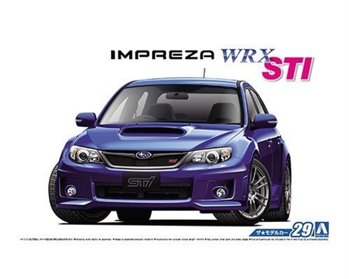 Aoshima 05235 1/24 Ölçek, Subaru Grb Impreza Wrx Sti 10, Plastik Model kiti