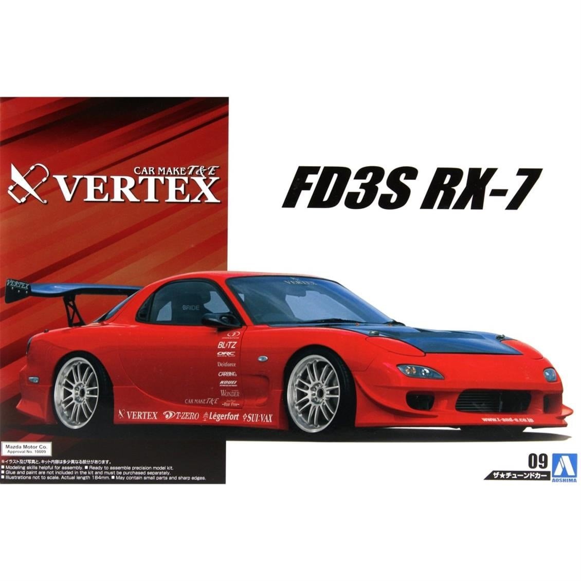 Aoshima 05239 1/24 Ölçek, Mazda Vertex Fd3S Rx-7, Plastik Model kiti