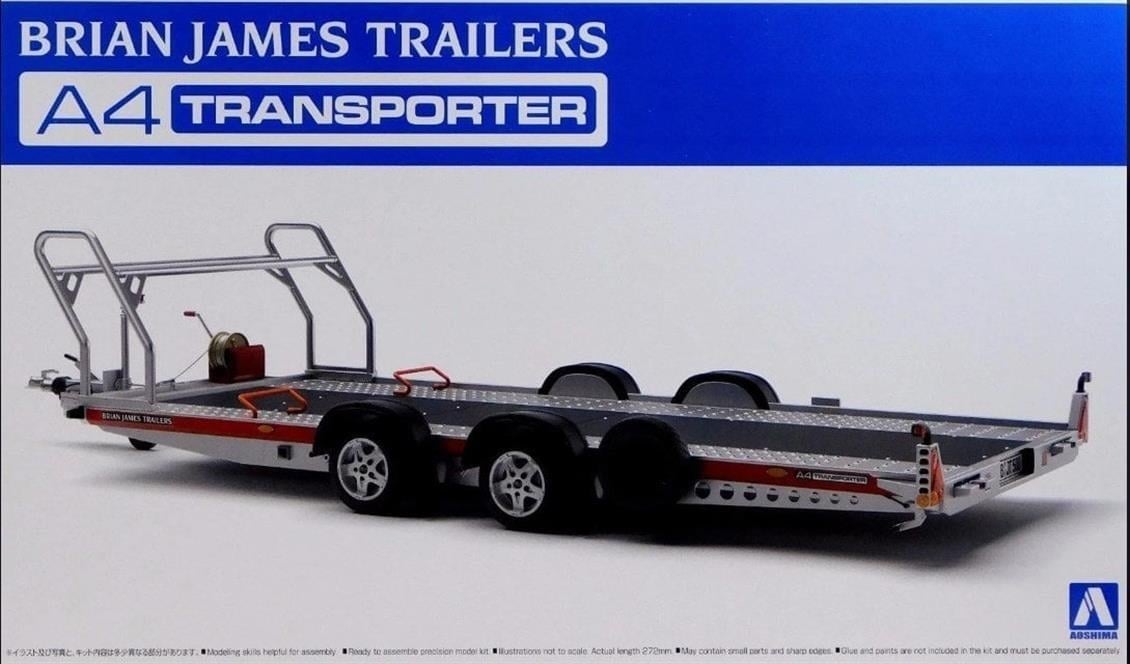 Aoshima 05260 1/24 Ölçek, Brian James Trailers A4 Transporter, Plastik Model kiti