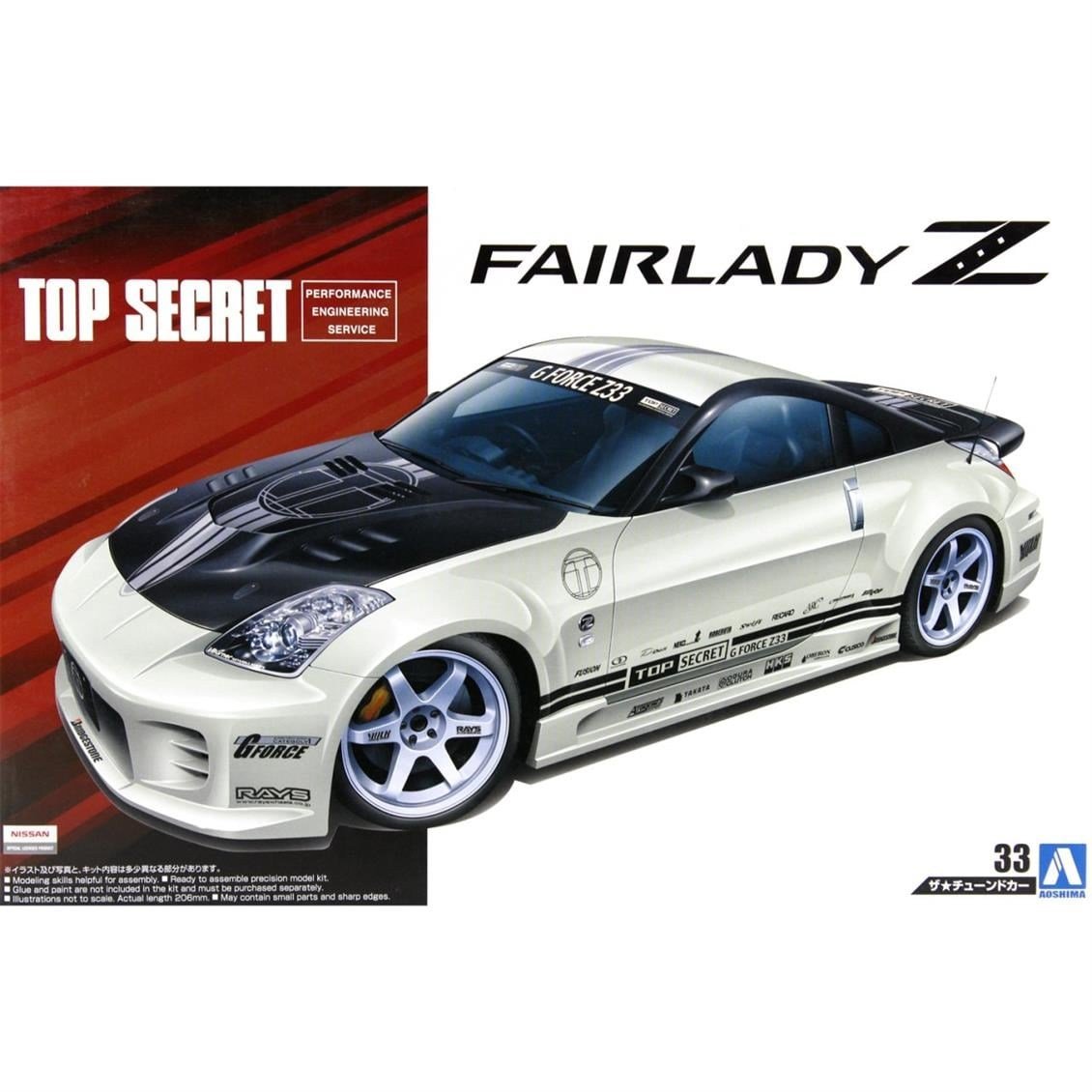 Aoshima 05364 1/24 Ölçek, Top Secret Z33Fairlady Z 05 Nissan, Plastik Model kiti