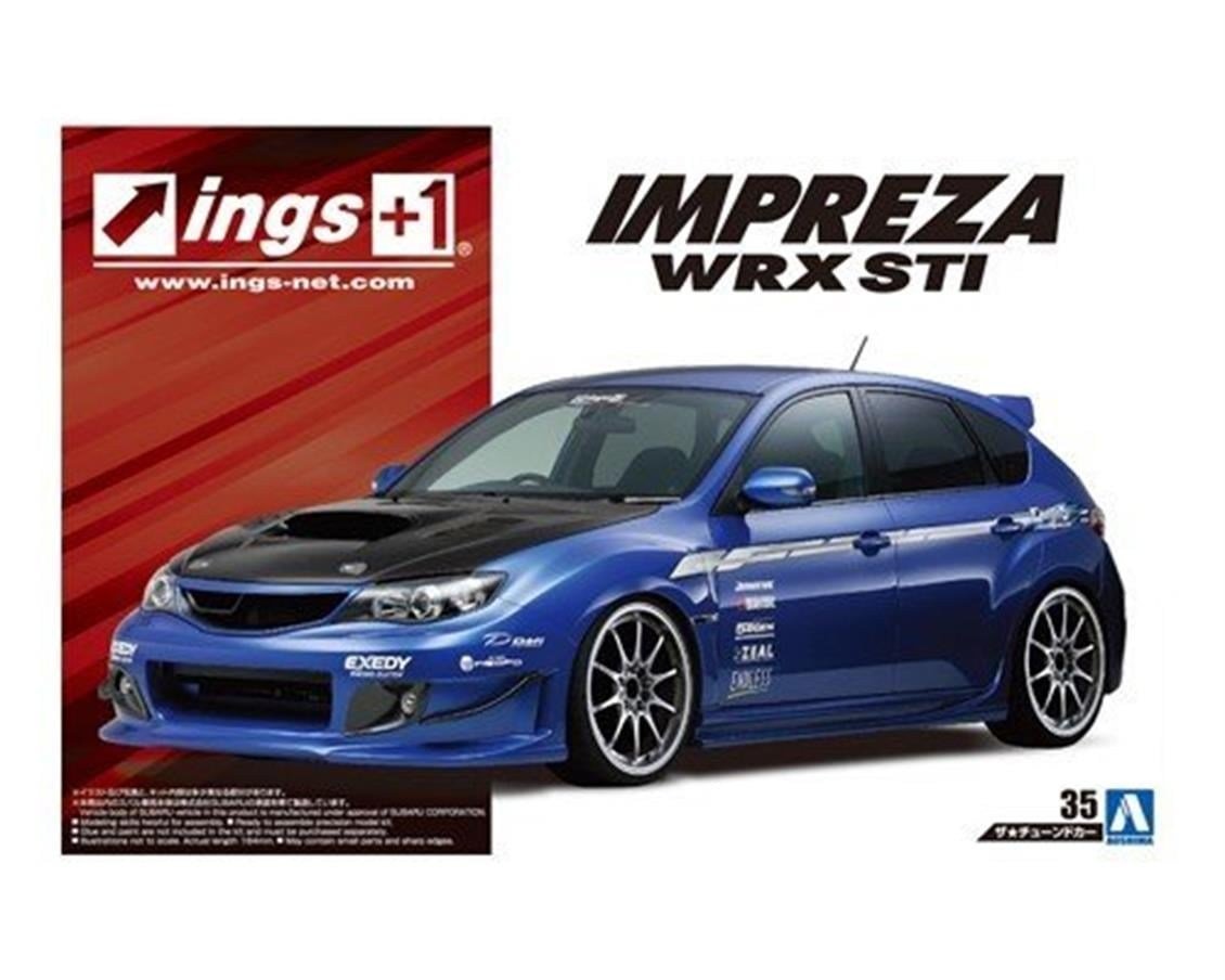 Aoshima 05423 1/24 Ölçek, İngs Grb Impreza Wrx Sti 07, Plastik Model kiti