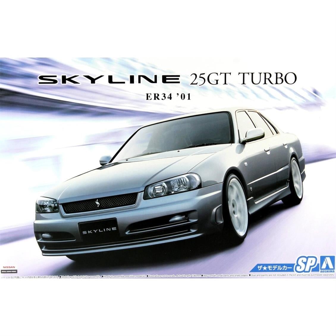 Aoshima 05596 1/24 Ölçek, Nissan Er34 Skyline 25Gt Turbo '01, Plastik Model kiti