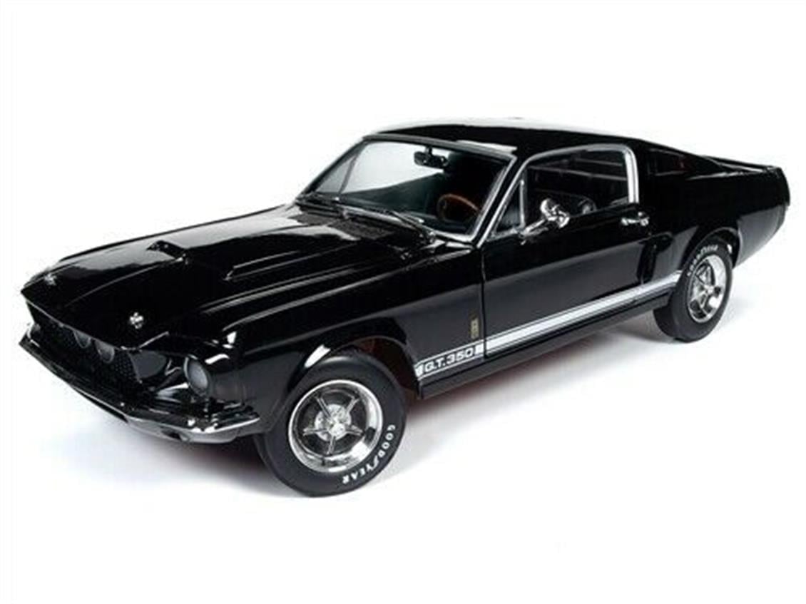 Autoworld 1202 1/18 Ölçek, 1967 Shelby GT350 Sert Tavan, Siyah, Sergilemeye Hazır Metal Araba Modeli