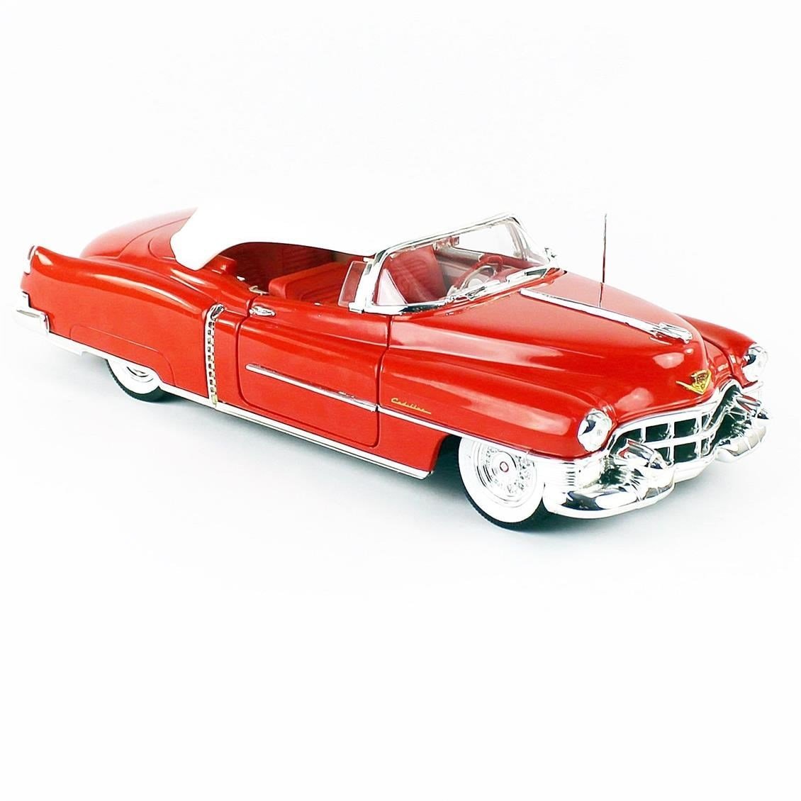 AutoWorld AW286 1/18 Ölçek, 1953 Cadillac ElDorado Convertible, Red, Sergilemeye Hazır Metal Araba Modeli