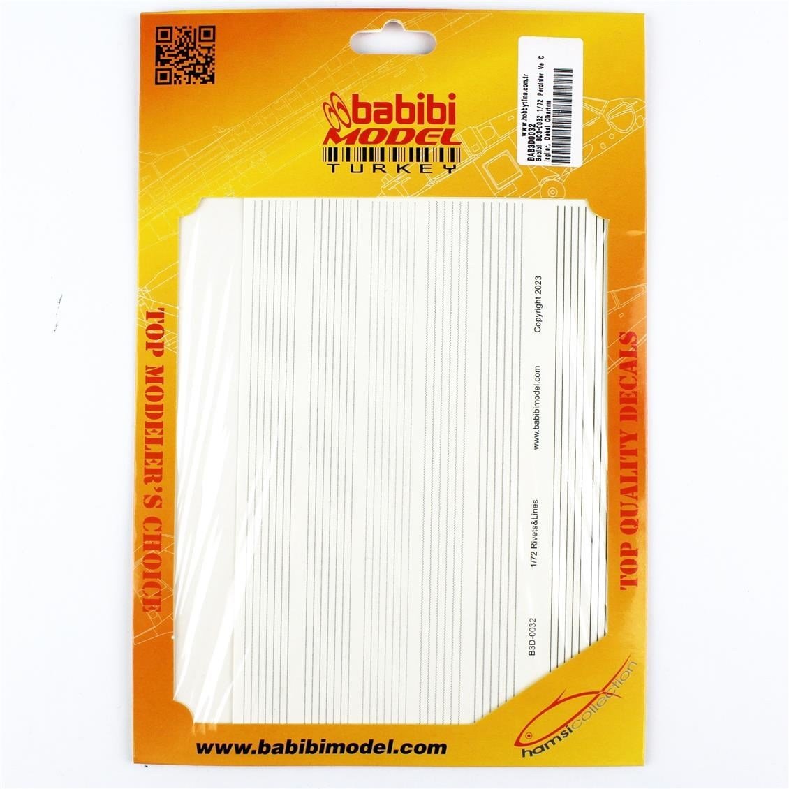 Babibi BD3-0032 1/72 Ölçek, Perçinler Ve Çizgiler, Dekal Çıkartma