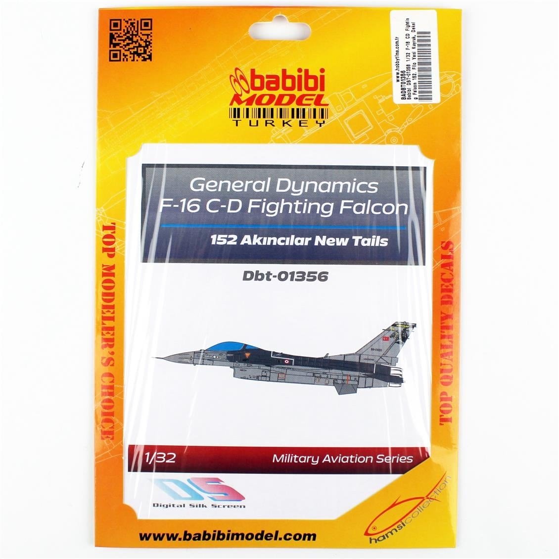 Babibi DBT-01356 1/32 Ölçek, F-16 CD Fighting Falcon 152. Filo Yeni Kuyruk, Dekal Çıkartma