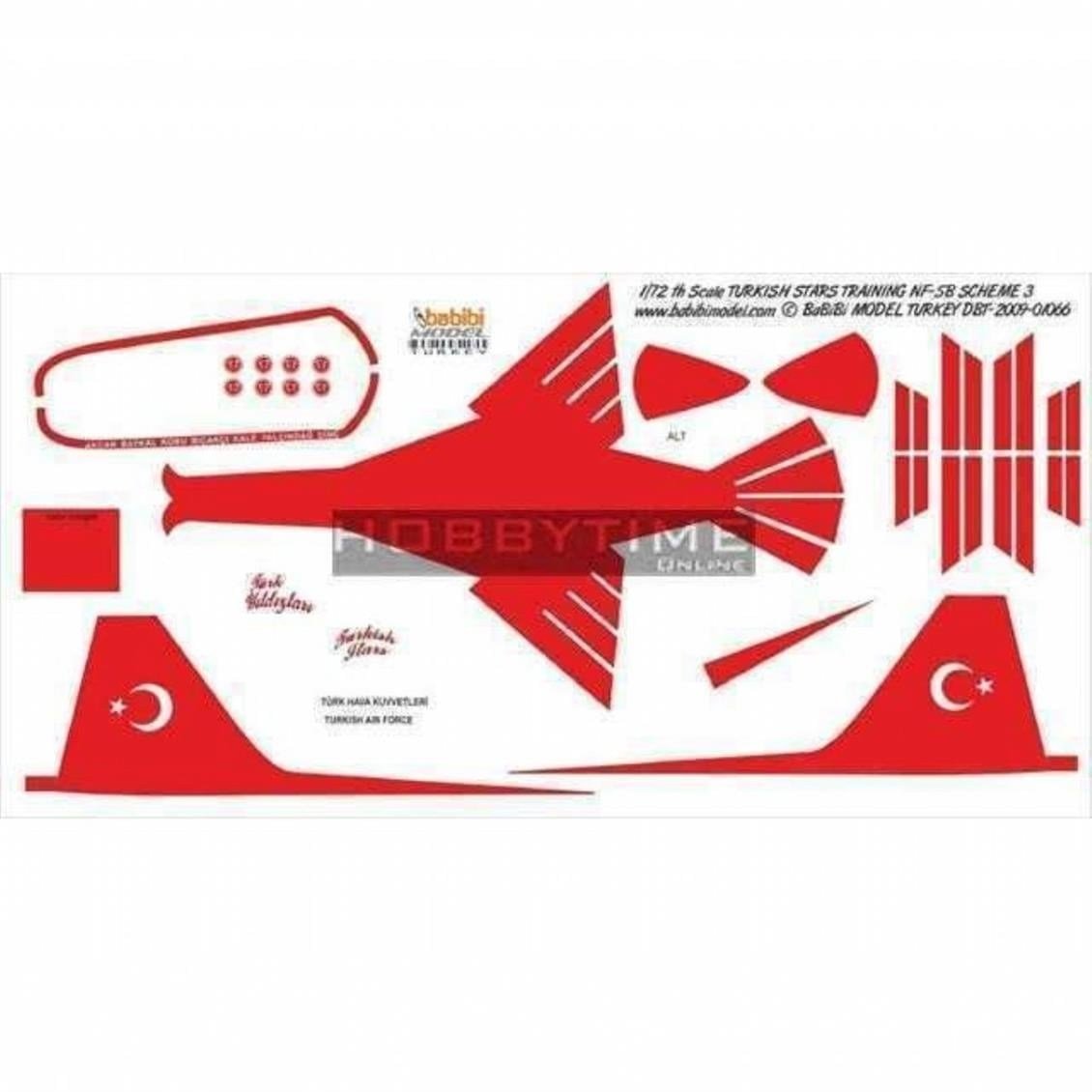Babibi DBT01066 1/72 Ölçek, Türk Yıldızları Training-3, Dekal Çıkartma