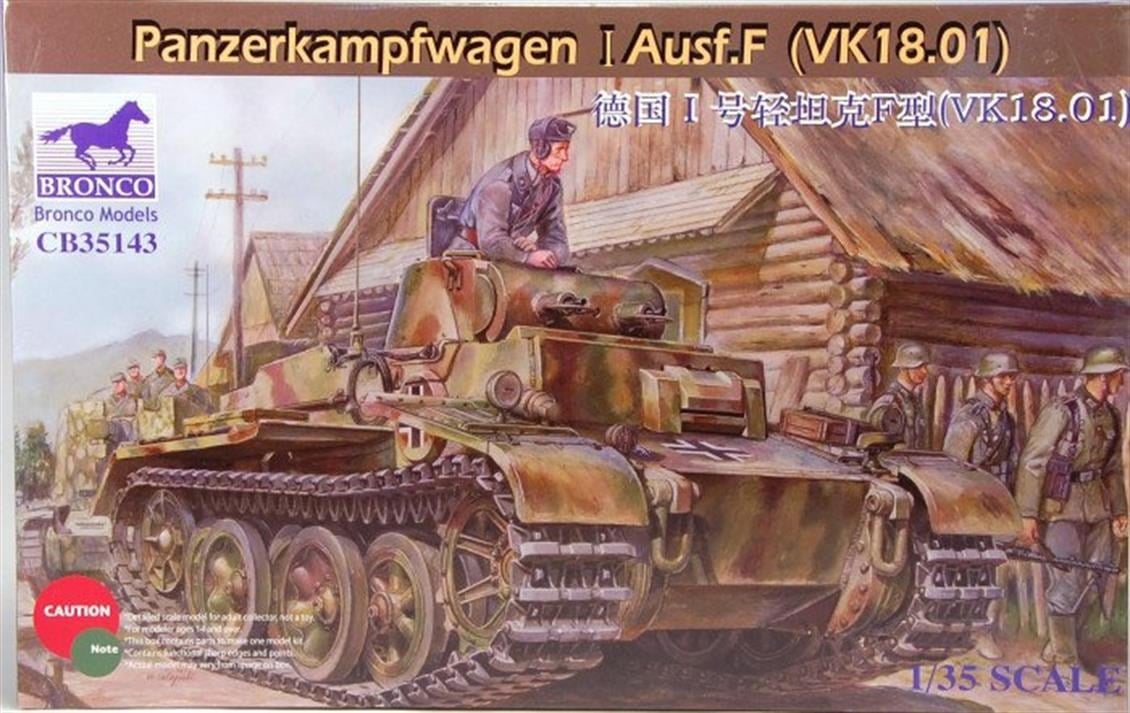 Bronco CB35143 1/35 Ölçek, Panzerkampfwagen I Ausf.F(VK18.01), Plastik Model kiti