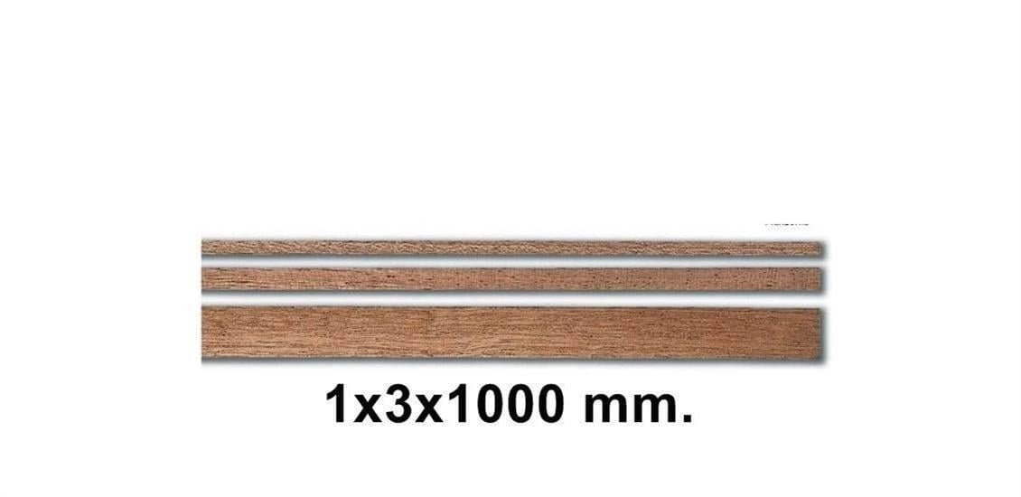 Constructo 80121 Ahşap Çıta- Blackish Manzonia-1X3X1000 Mm-10 Adet