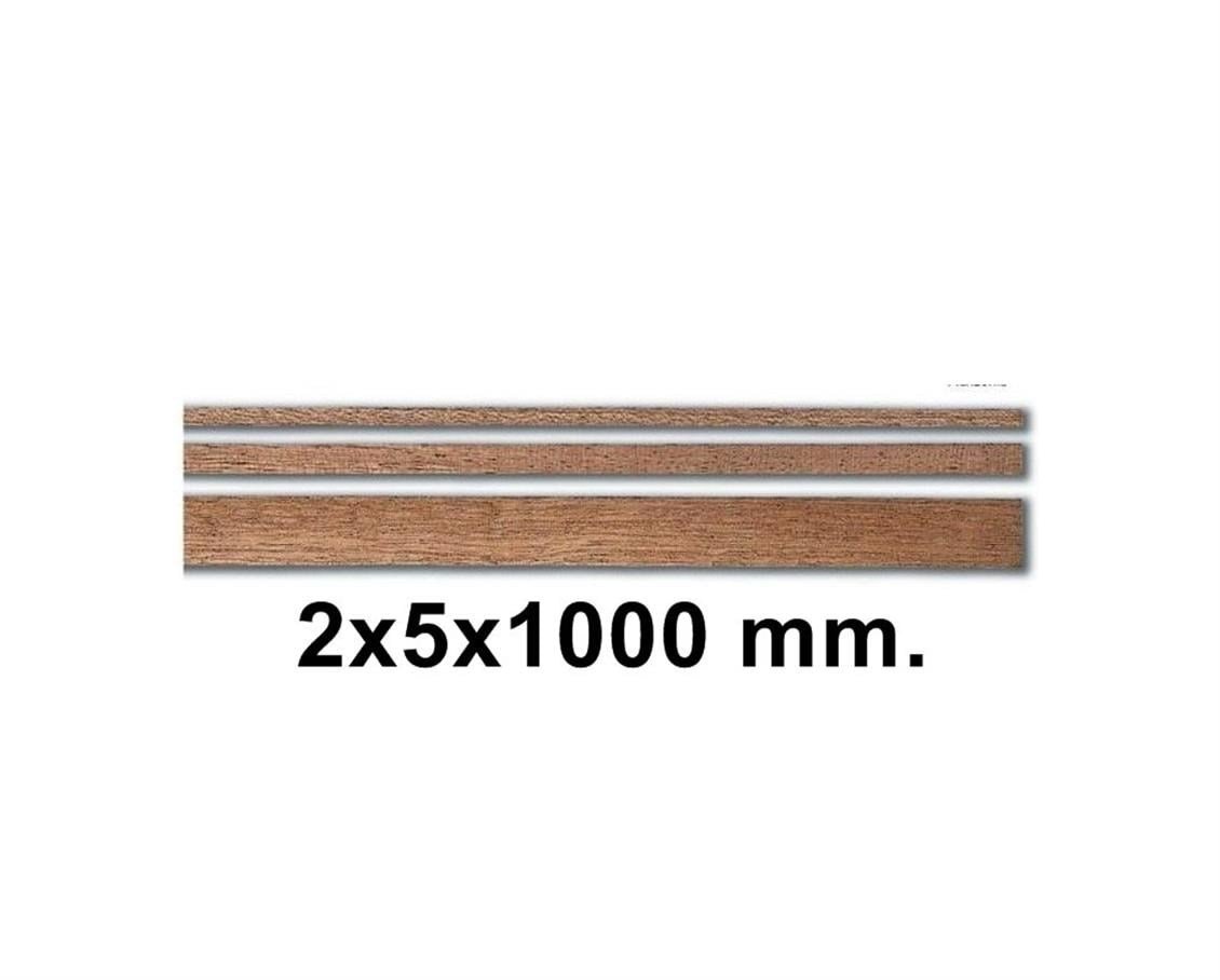 Constructo 80146 Ahşap Çıta- Dark Brown Sapelly-2X5X1000 Mm-10 Adet