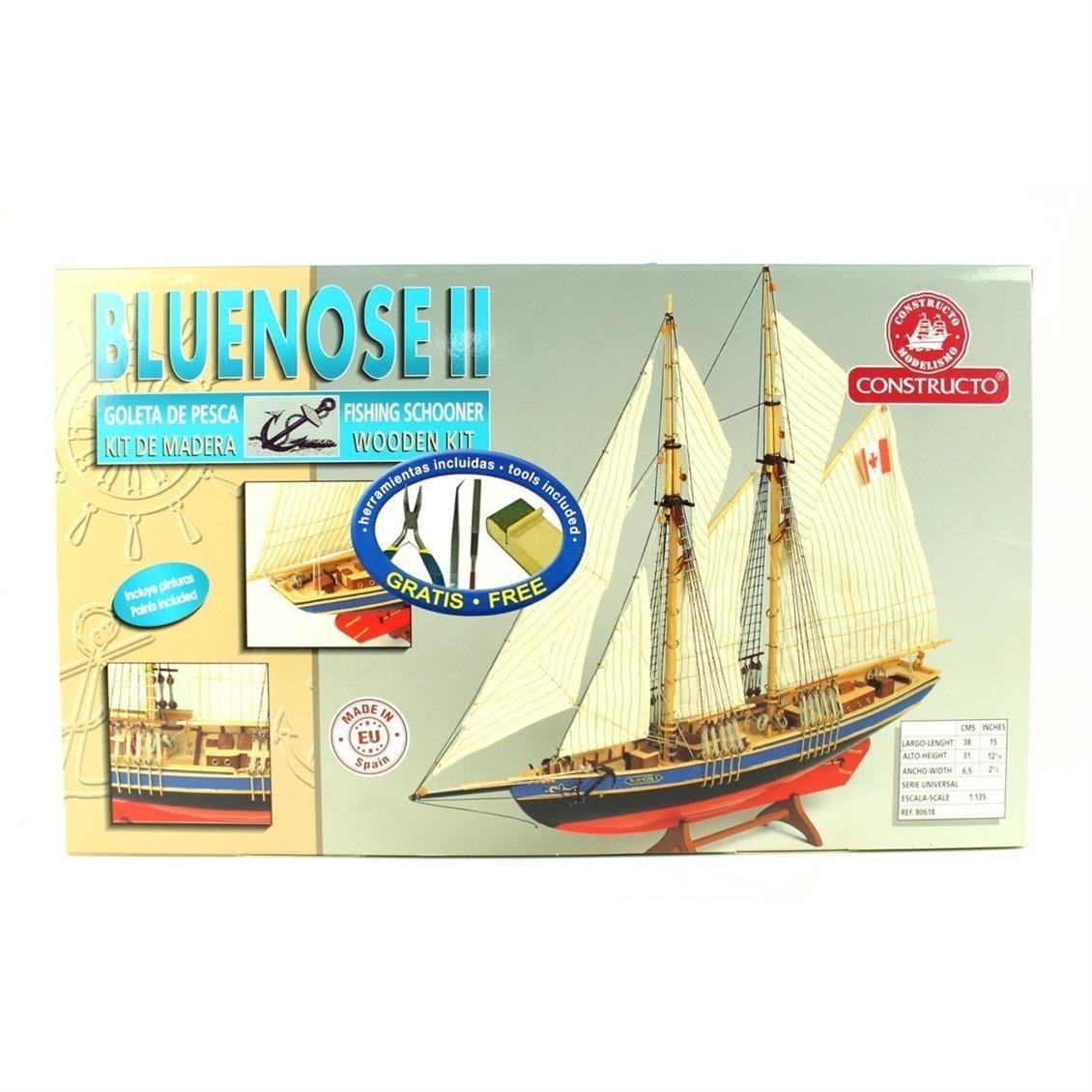 Constructo 80618 1/135 Ölçek, Bluenose II, Ahşap Tekne Kiti