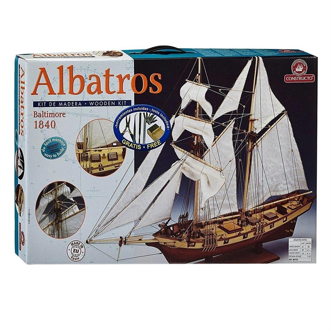 Constructo 80702 1/55 Ölçek, Albatros, Ahşap Tekne Kiti