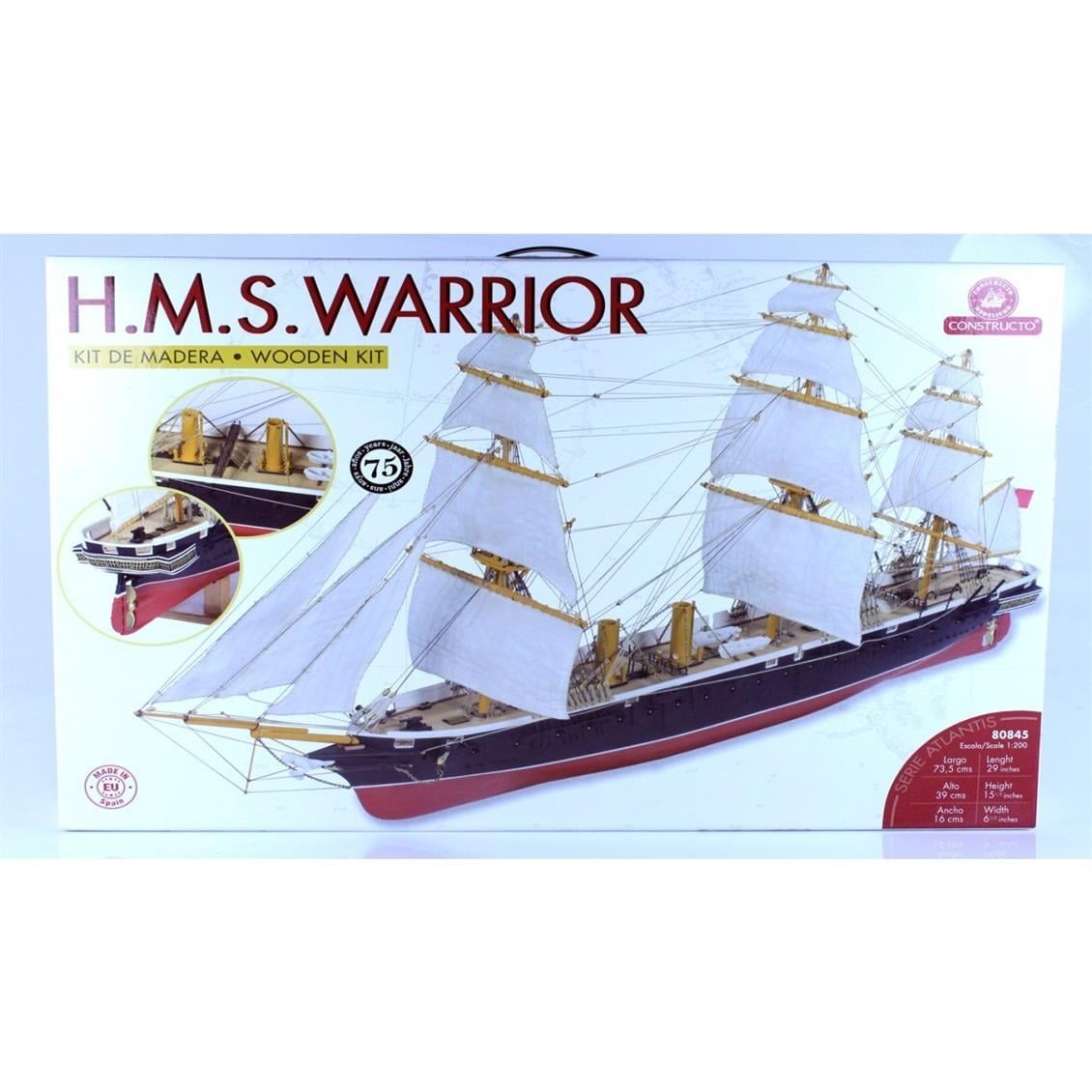 Constructo 80845 1/200 Ölçek, H.M.S. Warrıor, Ahşap Tekne Kiti