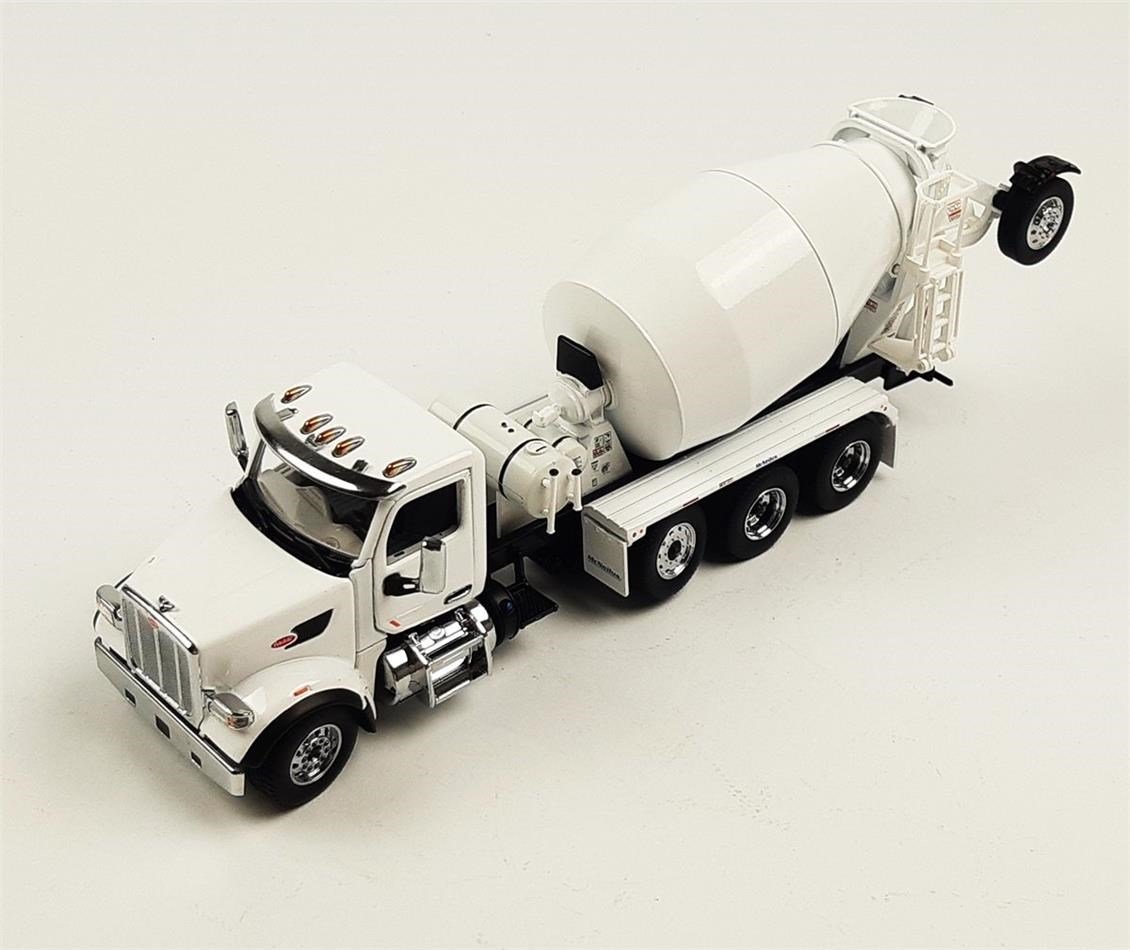 Diecast Masters 71074 1/50 Ölçek, Peterbilt 567 3 akslı Çimento Mikseri, Beyaz, Sergilemeye Hazır Metal Model