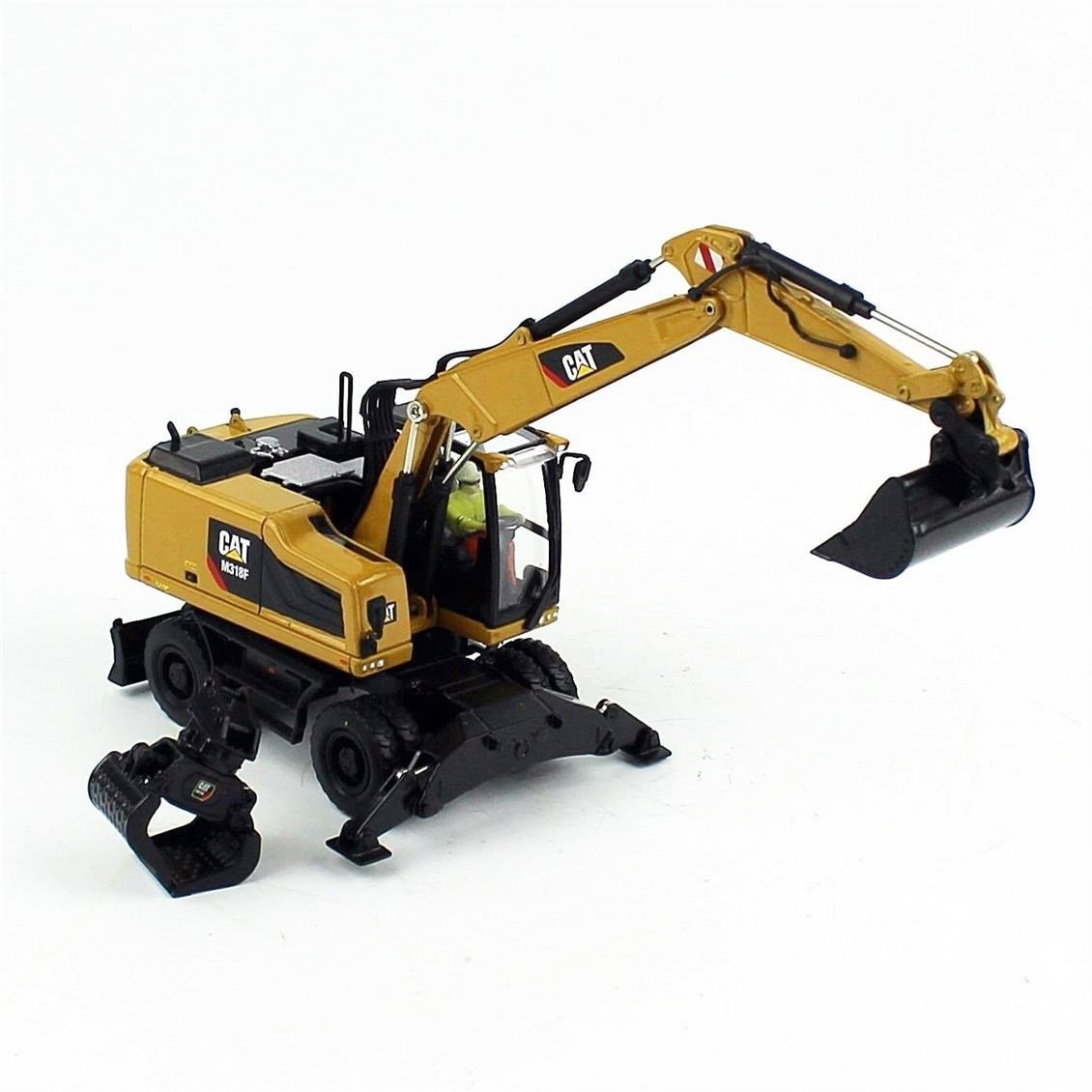 Diecast Masters 85508 1/50 Ölçek, Cat M318F Tekerli Exkavatör, Sergilemeye Hazır Metal İş Makinası Modeli