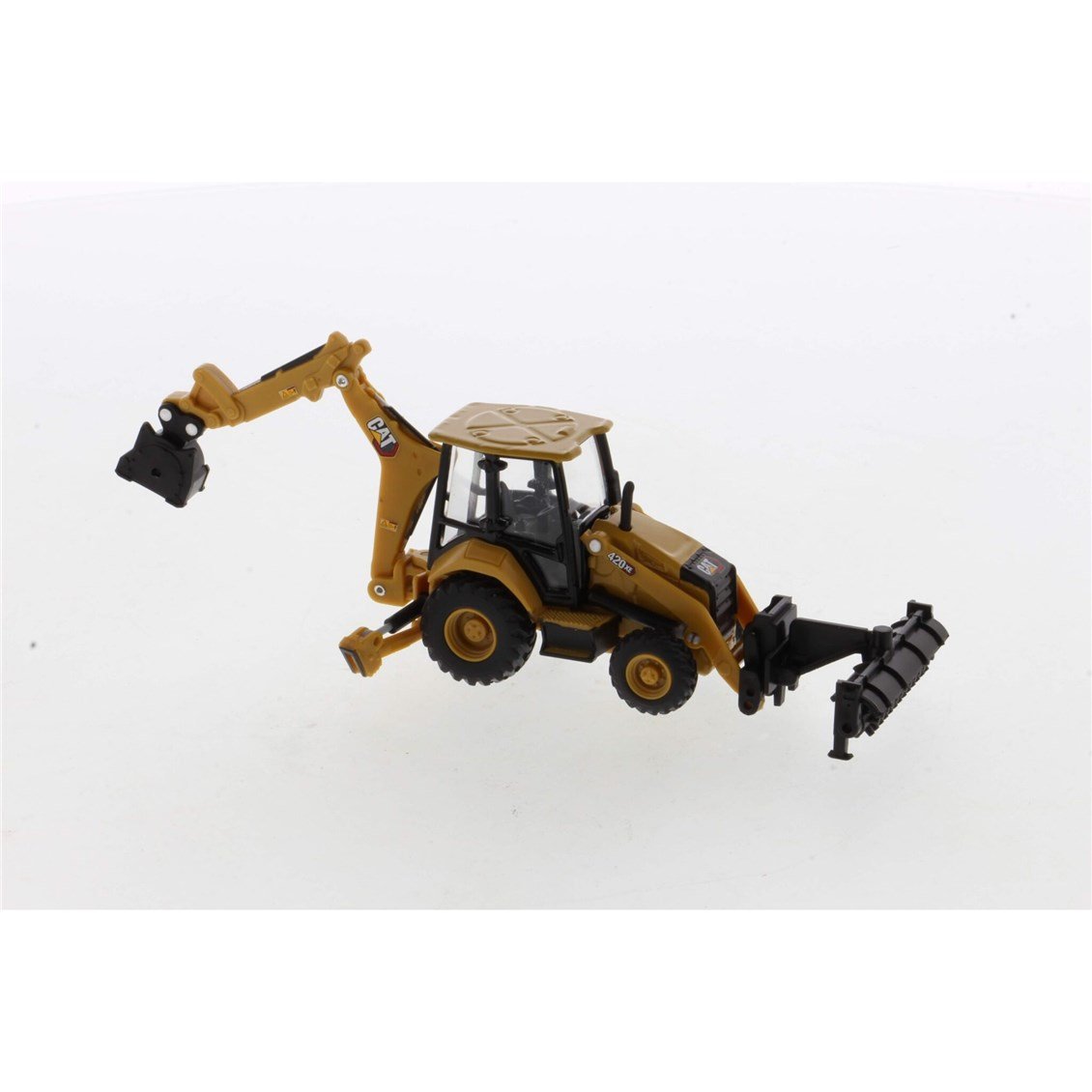 Diecast Masters 85765 1/64 Ölçek, Cat 420 XE Backhoe Loder, 4 ataşman ile, Sergilemeye Hazır Metal İş Makinası Modeli