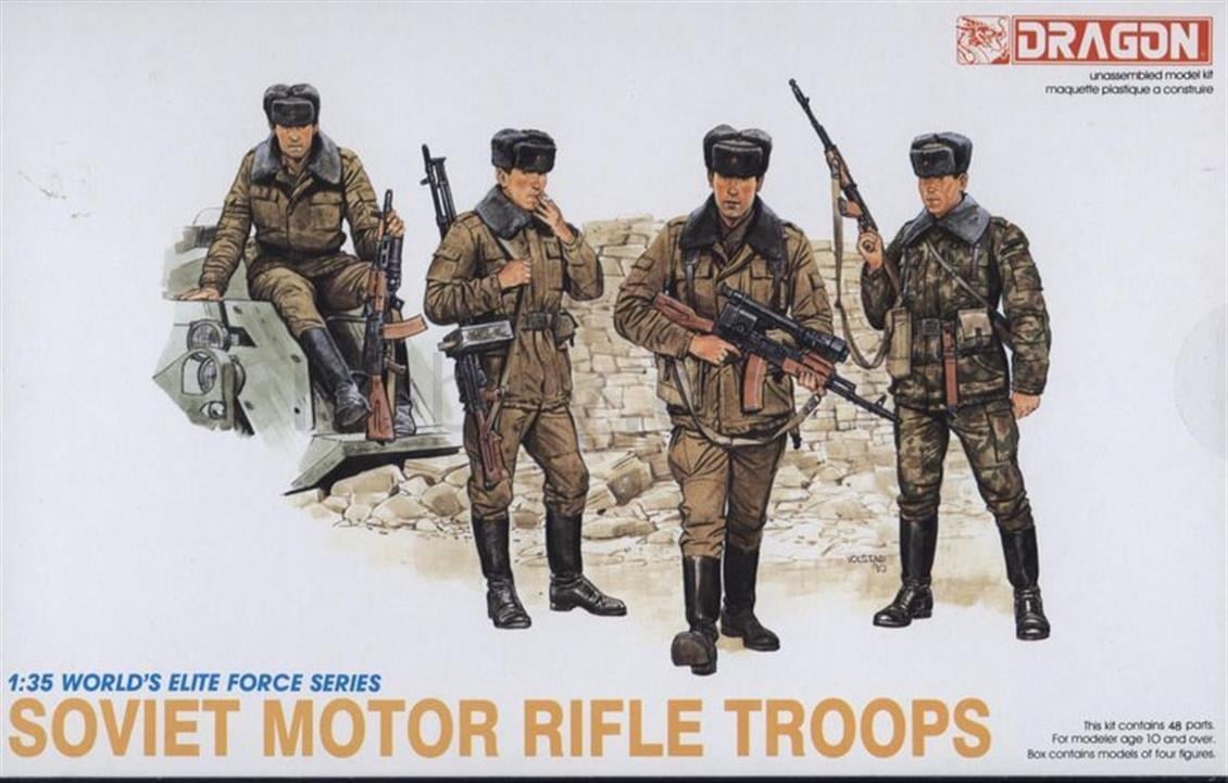 Dragon 3008 1/35 Ölçek, Sovyet Motorize Piyade Birlikleri Asker Figürleri Plastik Model Kiti