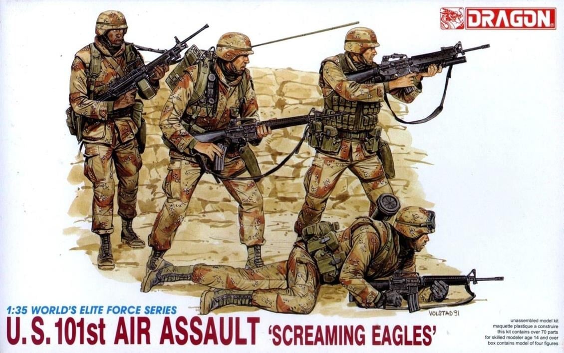Dragon 3011 1/35 Ölçek, ABD 101. Hava İndirme Tümeni (Screaming Eagles) Asker Figürleri Plastik Model Kiti