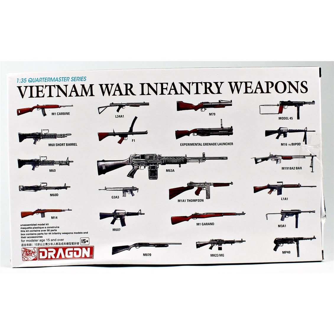 Dragon 3818 1/35 Ölçek, Vietnam Savaşı Piyade Silahları, 44 Adet, Plastik model Kiti