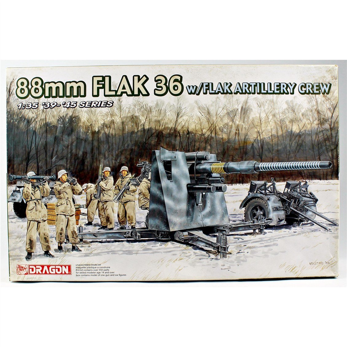 Dragon 6260 1/35 Ölçek, 88mm FLAK 36 Uçaksavar Topu ve Uçaksavar Topçu Mürettebatı,  Plastik Model Kiti
