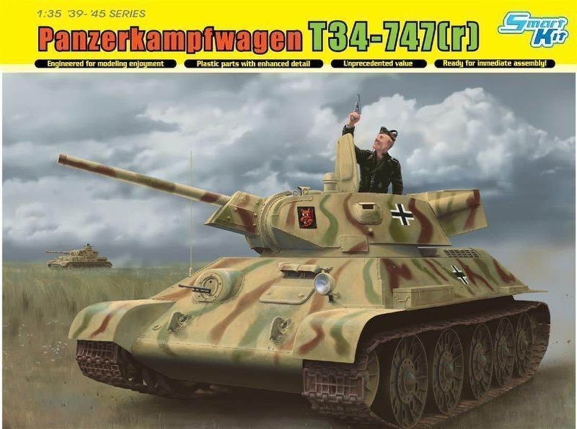 Dragon 6449 1/35 Ölçek, Panzerkampwagen T-34-747(r) Tankı Plastik Model Kiti