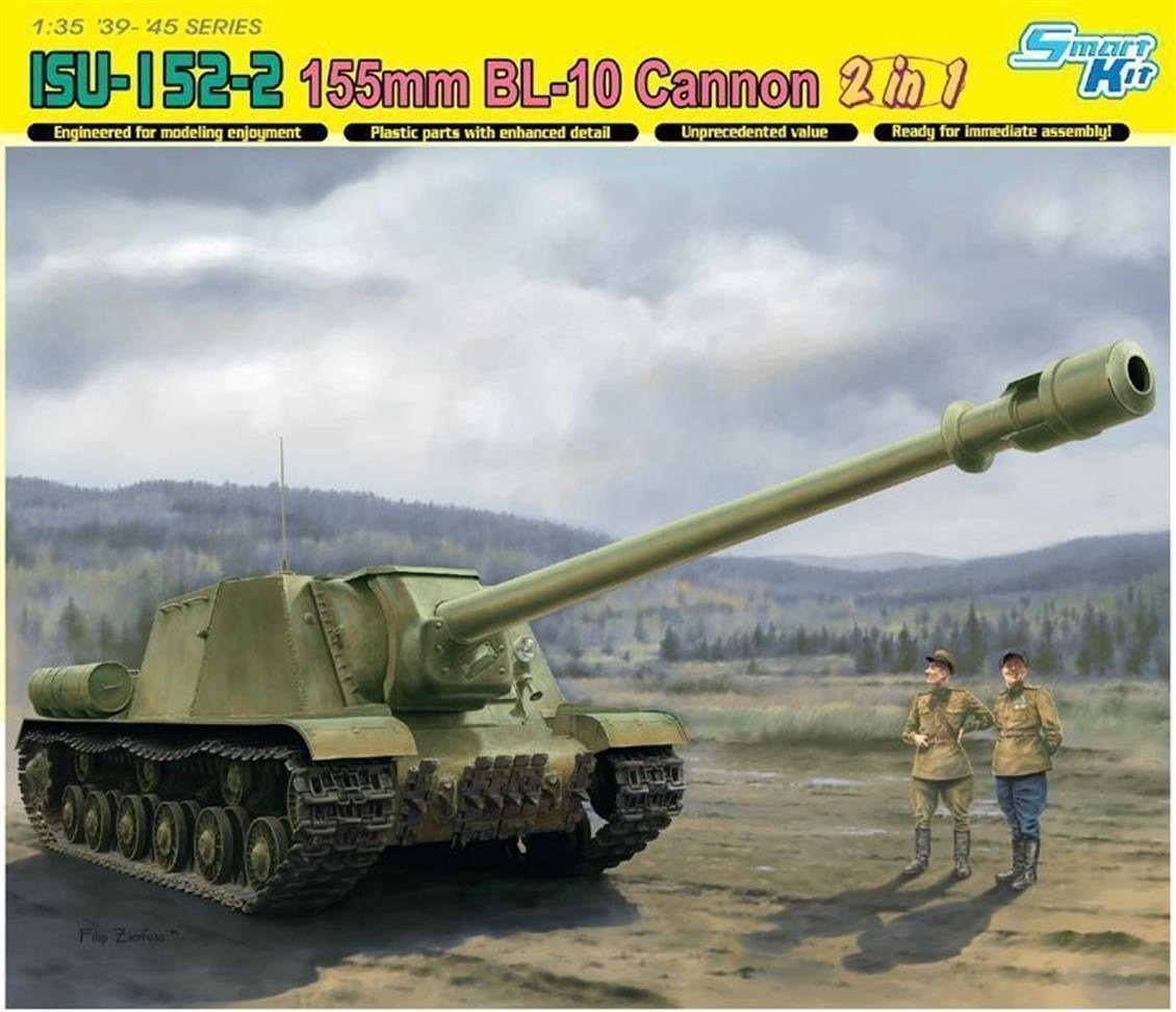Dragon 6796 1/35 Ölçek, ISU-152-2 155mm BL-10 Cannon Tank Avcısı Plastik Model Kiti