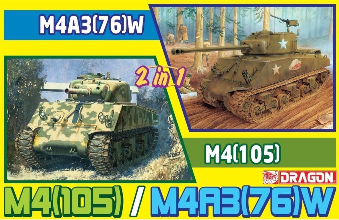 Dragon 75055X 1/6 Ölçek, M4A3 105mm Howitzer (with.50-cal machine gun) Tankı Plastik Model Kiti