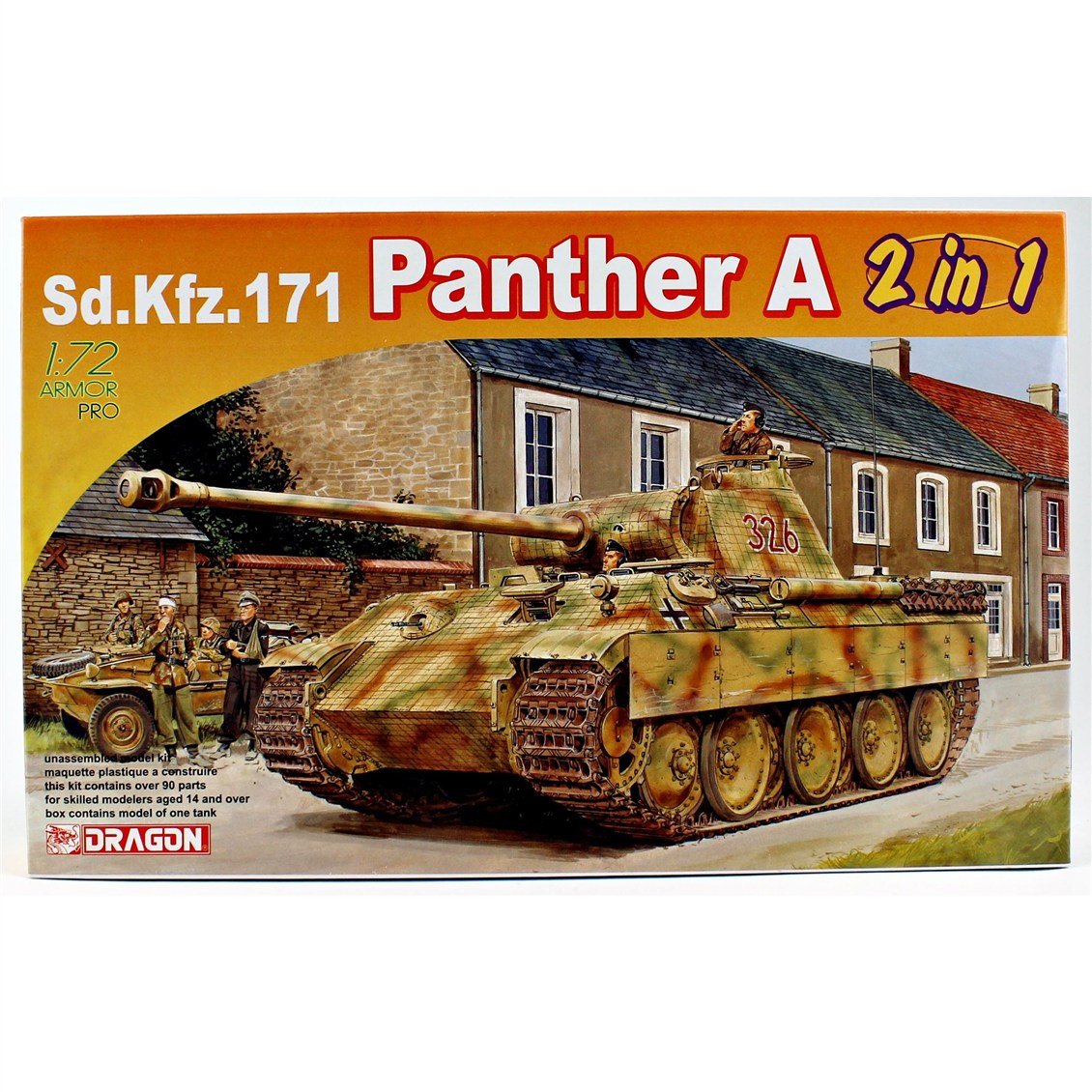 Dragon 7546 1/72 Ölçek, Panther Alman Ausf.A (2 in1) Tankı, Plastik Model Kiti