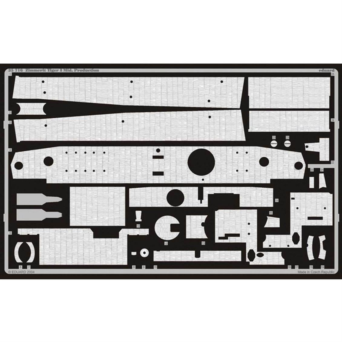 Eduard 35716 1/35 Ölçek, Zimmerit Tiger I Mid. Production