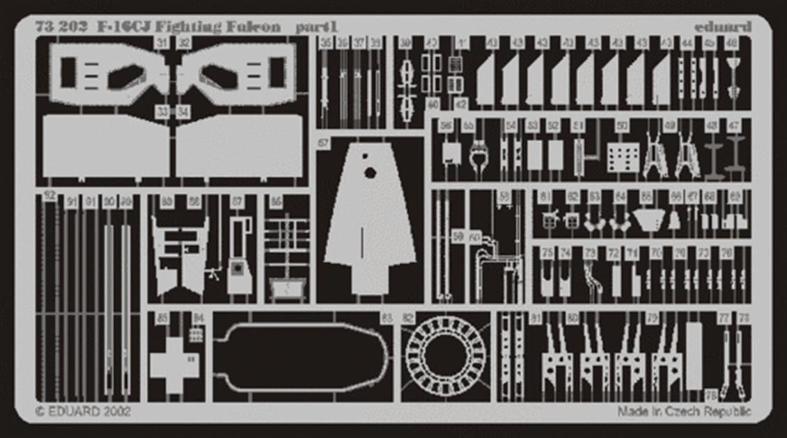 Eduard 73202 1/72 Ölçek, F-16Cj For Hasegawa Maket Detay