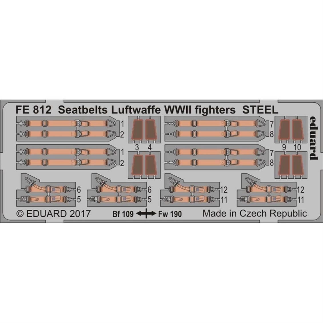 Eduard Fe812 1/48 Ölçek, Seatbelts Luftwaffe WWII Fighter