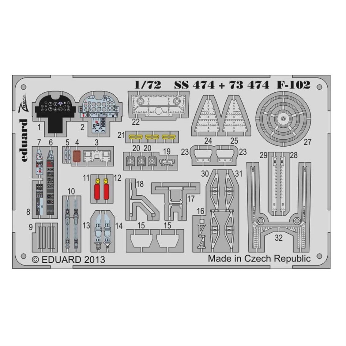 Eduard Ss474 1/72 Ölçek, F-102 S.A. For Meng Maket Detay