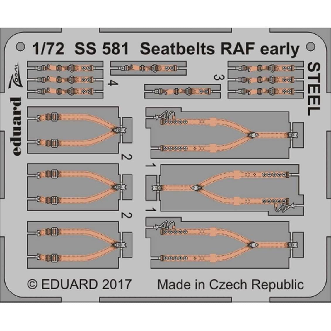Eduard Ss581 1/72 Ölçek, Seatbelts Raf Early Steel Maket