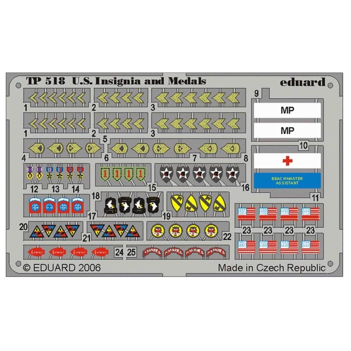 Eduard Tp518 1/35 Ölçek, Us Insignia And Medals WWII Make