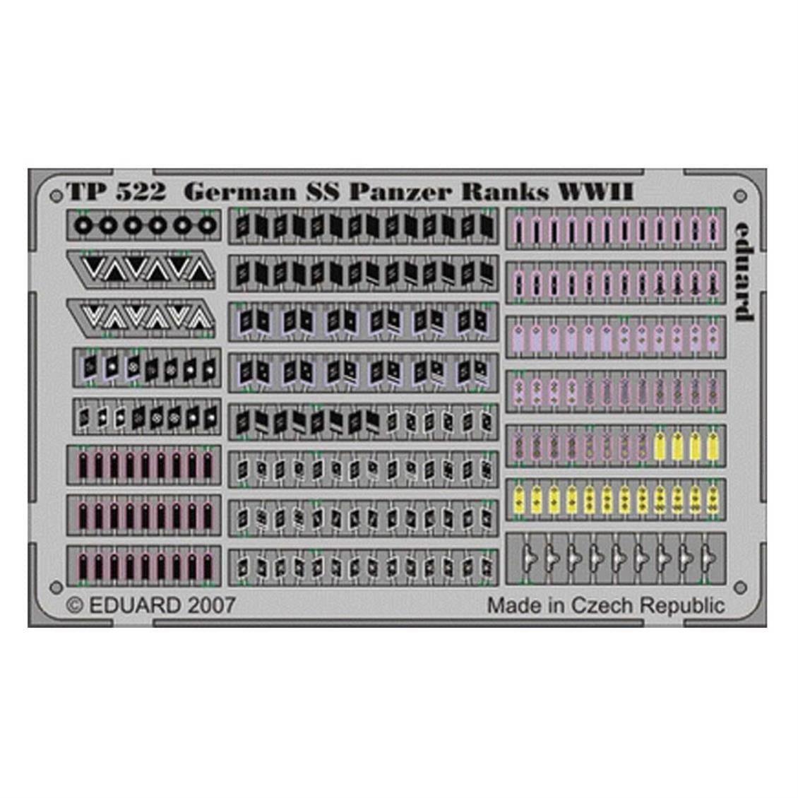 Eduard Tp522 1/35 Ölçek, German Ss Panzer Ranks WWII Make