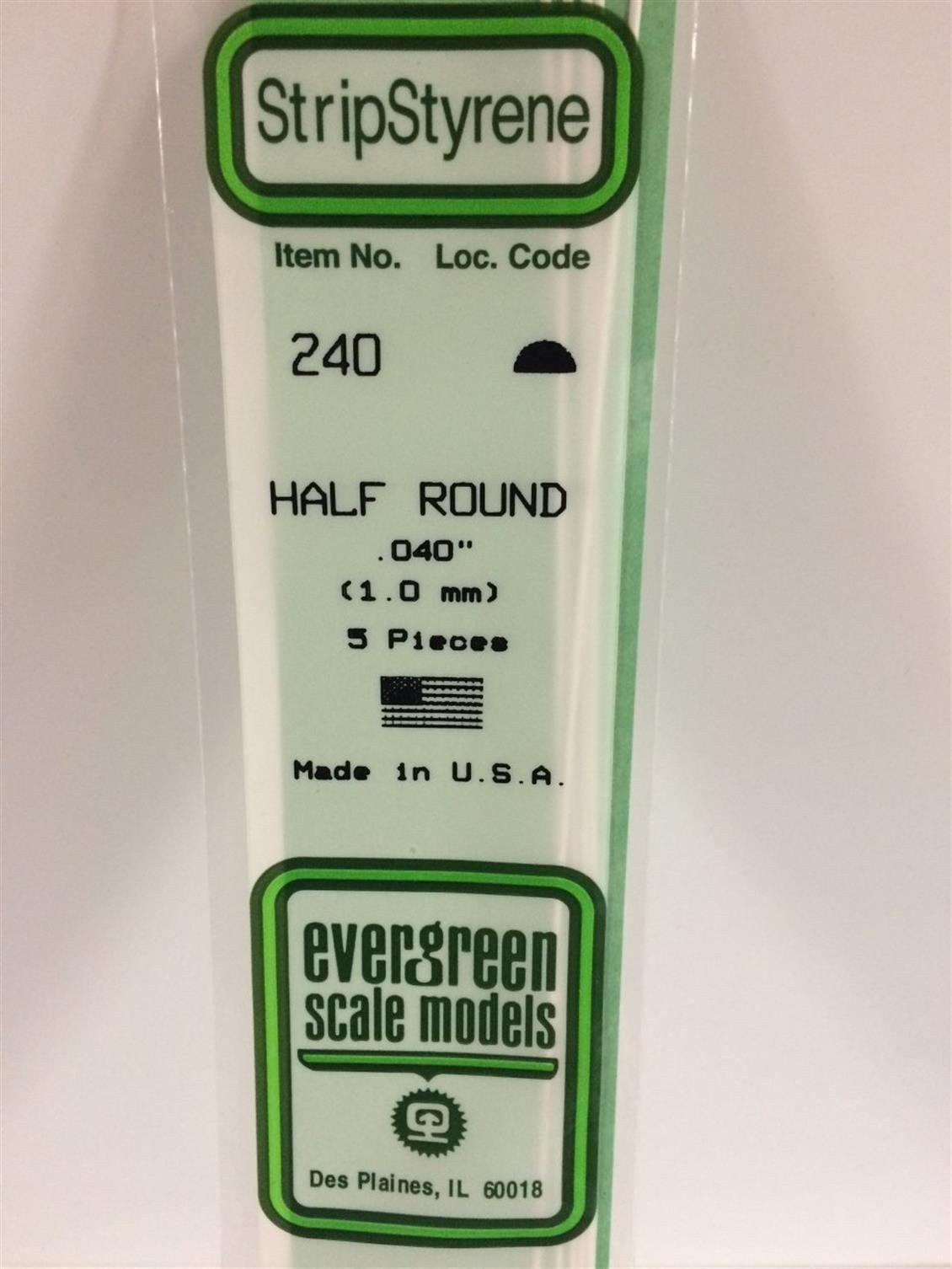 Evergreen 240 1,00*355 Mm Yarım Daıre Cubuk-6Adet -Beyaz