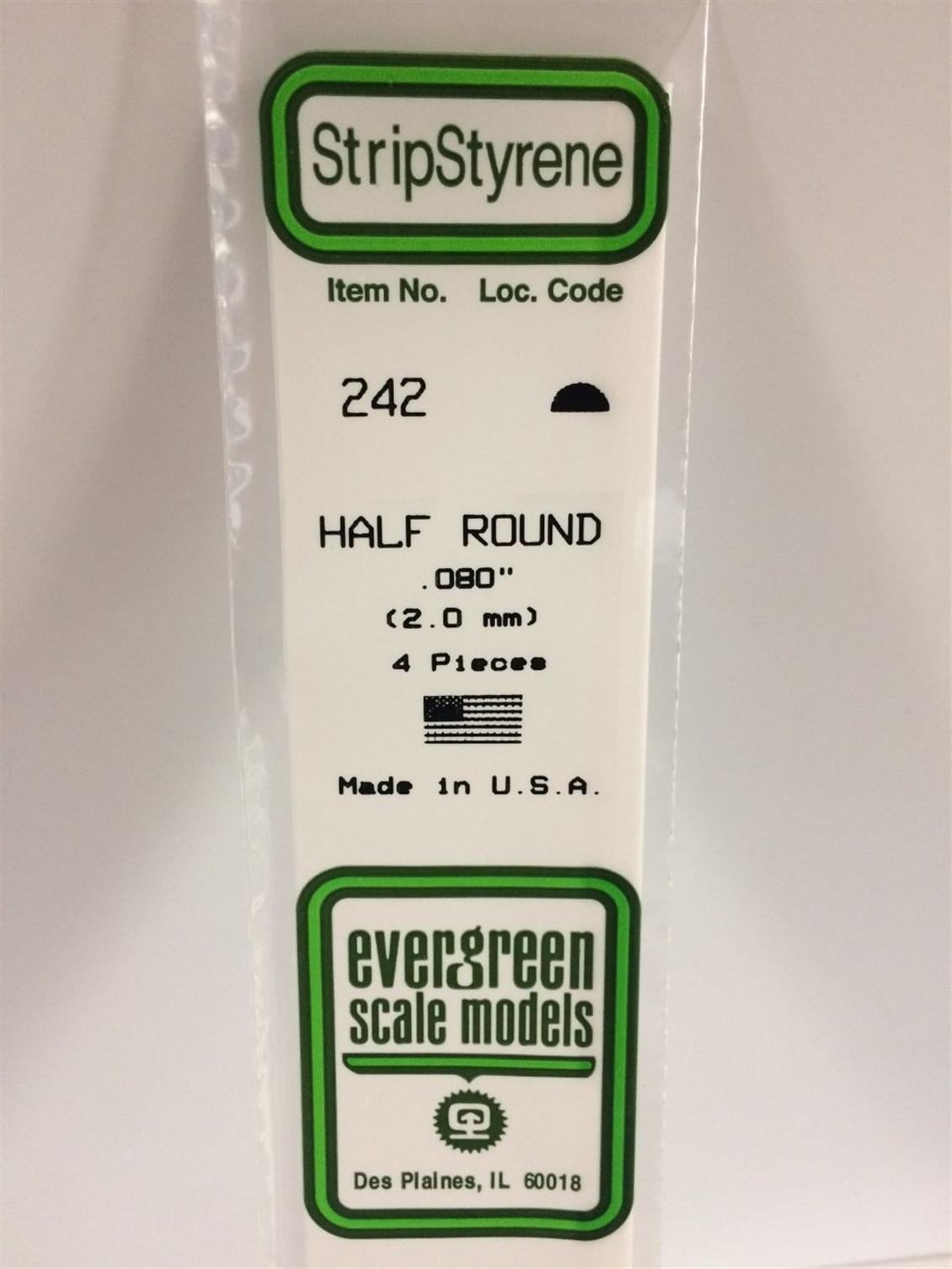 Evergreen 243 2,50*355 Mm Yarım Daıre Cubuk-3Adet -Beyaz