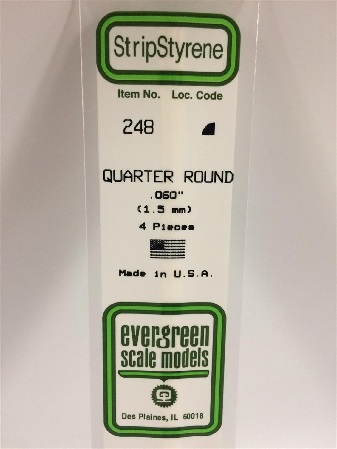 Evergreen 248 1,50*355 Mm Ceyrek Daıre Cubuk-4Adet -Beyaz