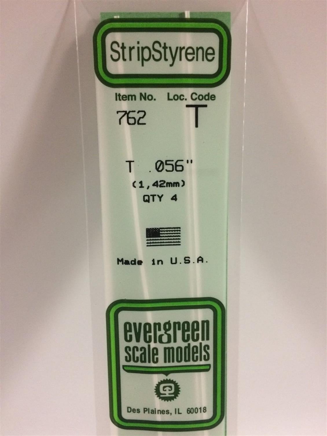 Evergreen 762 1.42X355 Mm. T Profil Polistren Çubuk-4 Adet- Beyaz