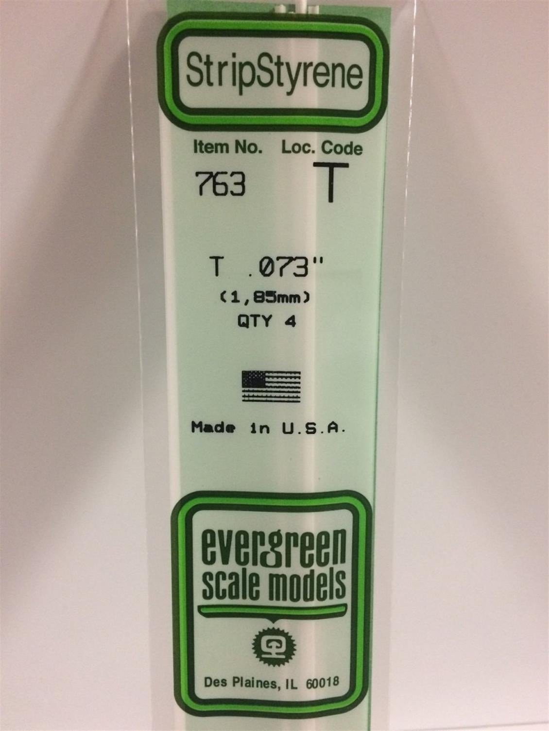 Evergreen 763 1.85X355 Mm. T Profil Polistren Çubuk-4 Adet- Beyaz