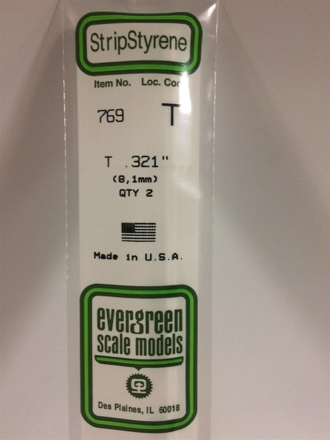 Evergreen 769 8.1X355 Mm. T Profil Polistren Çubuk-2 Adet- Beyaz