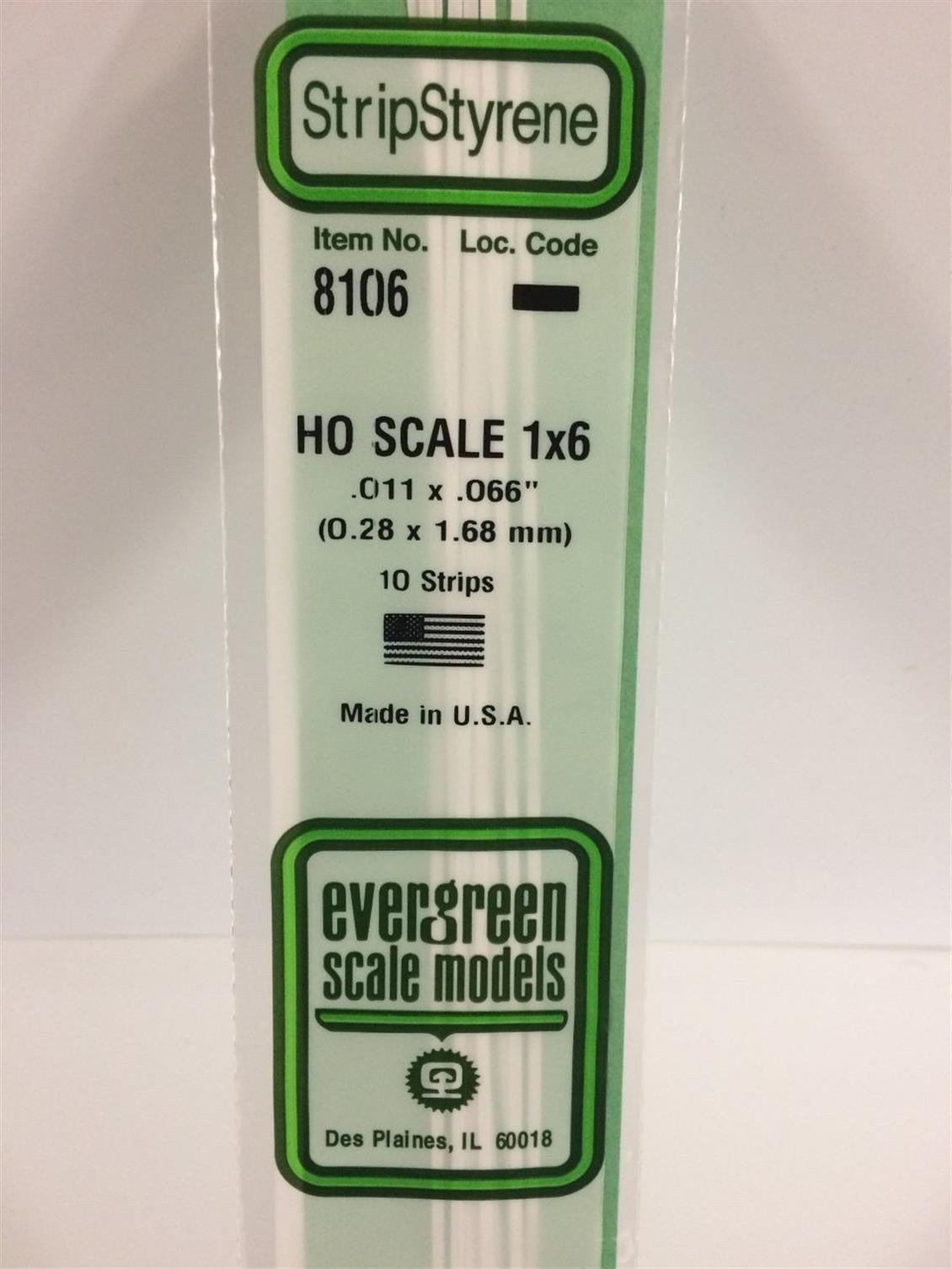 Evergreen 8106 Plastik Çıta-355Mm Boy-0,28X1,68Mm-10 Adet -B