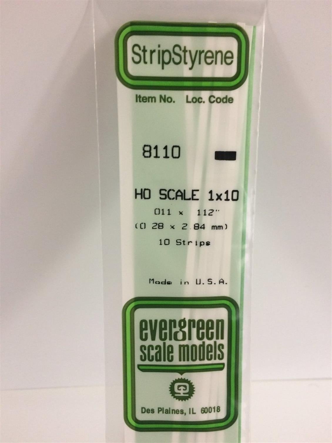 Evergreen 8110 Plastik Çıta-355Mm Boy-0,28X2,84Mm-10 Adet -B