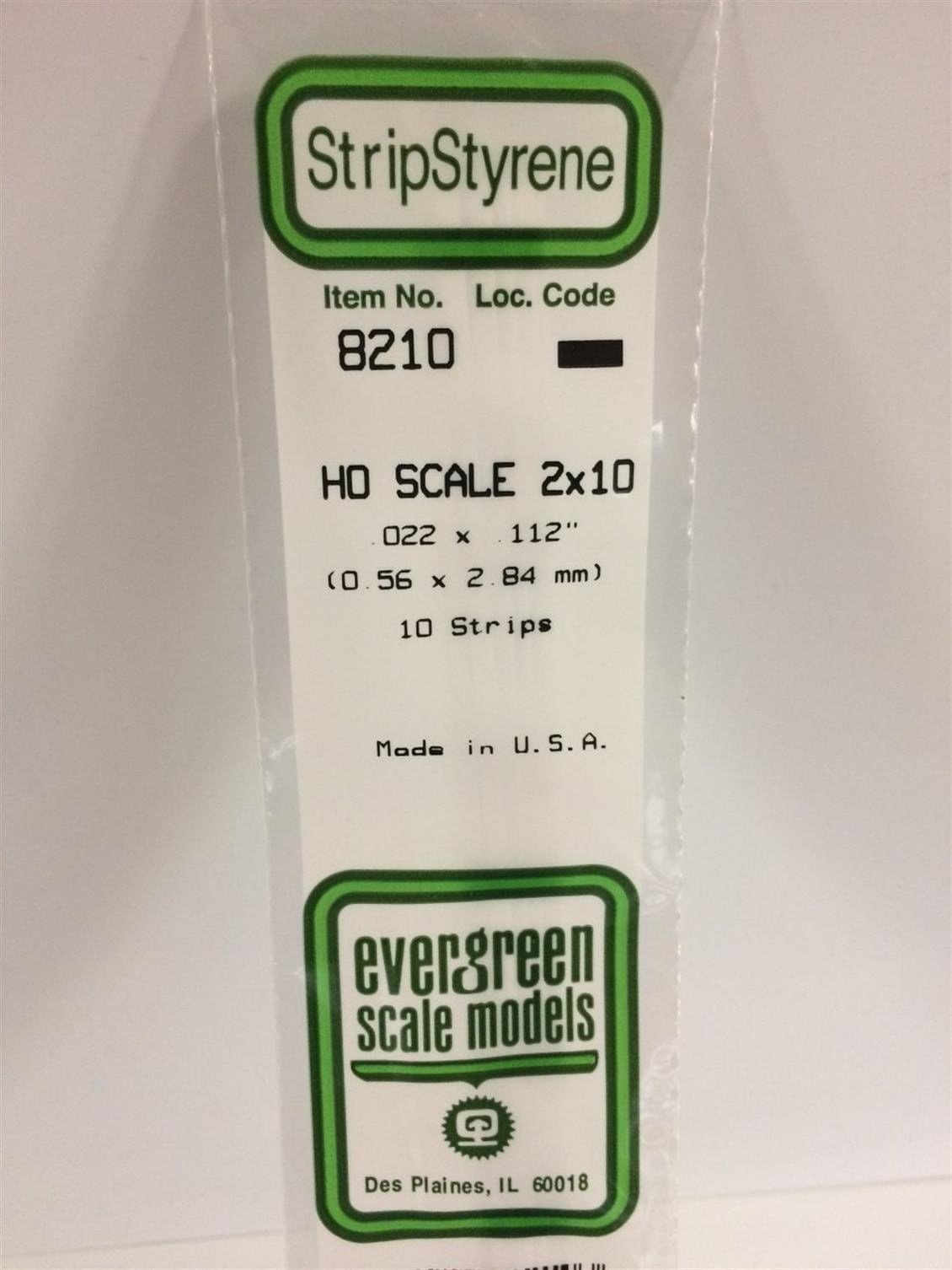 Evergreen 8210 Plastik Çıta-355Mm Boy-0,56X2,84Mm-10 Adet -B