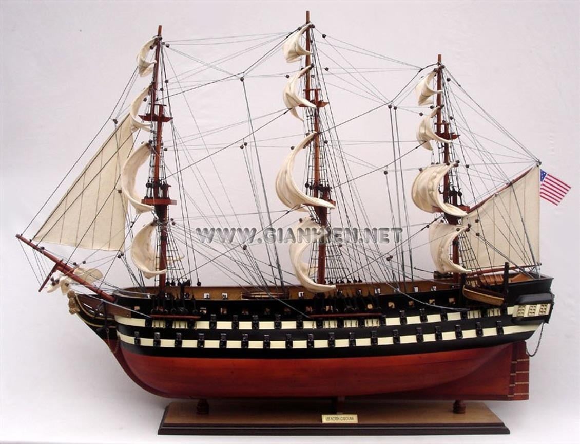 Gianhien Ts0106W Uss North Carolına Ahşap Ahşap Yelkenli Savaş Gemisi Maketi