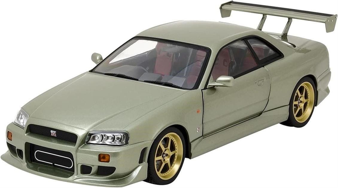 Greenlight 19033 1/18 Ölçek, 1999 Nissan Skyline GTR R34, Jade, Sergilemeye Hazır Metal Araba Modeli