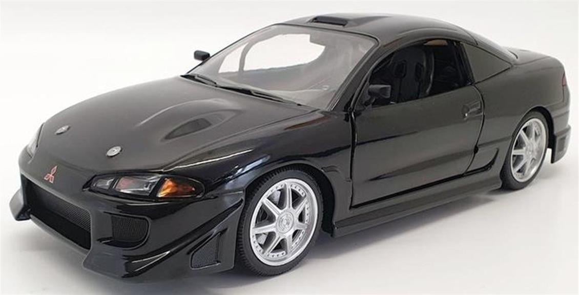 Greenlight 19040 1/18 Ölçek, 1995 Mitsubishi Eclipse, Siyah, Sergilemeye Hazır Metal Araba Modeli
